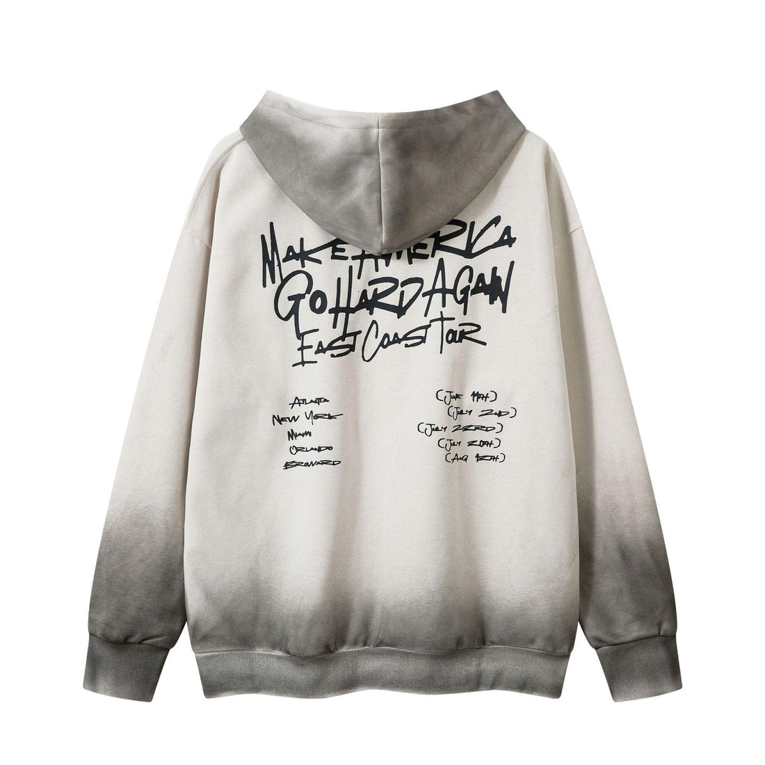 Retro Graffiti Zipper Hoodie – Trendy Fit