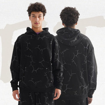 Rivet Lightning Pattern Winter Fashion Hoodies
